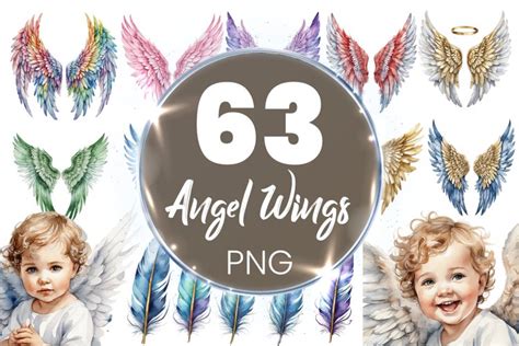 Watercolor Angel Wings Clipart PNG