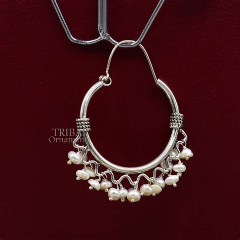 925 sterling silver handmade hoop earring, fabulous Bali, hanging ...