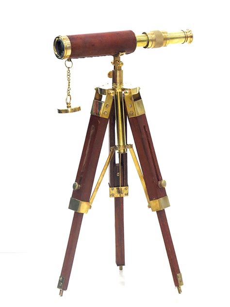 Solid Brass Telescope With Wooden Tripod Stand By Nauticalmart : Amazon ...