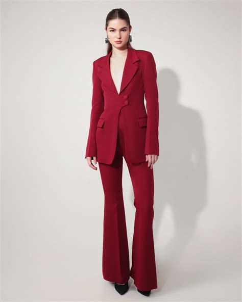 Majestic Maroon Blazer Suit for Women | Elegant Formal Wear – Sheen ...