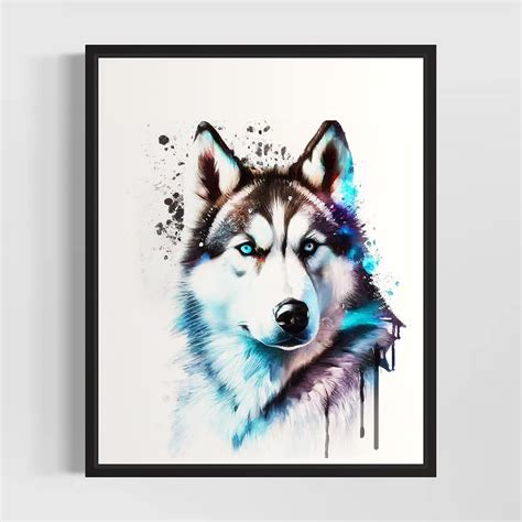 Amazon.com: Siberian Husky Watercolor Dog Pop Art Poster Print ...