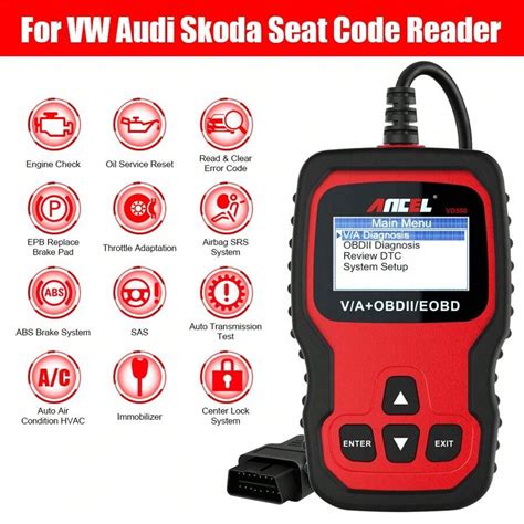 Ferramenta de diagnóstico do scanner ANCEL VD500 OBD2 para VW Audi ...