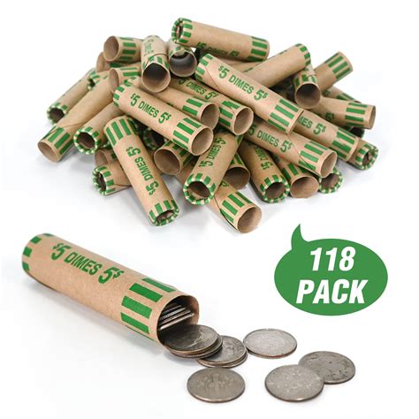 Snapklik.com : 118 PCS Preformed Coin Wrappers Rolls-Dimes