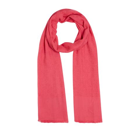 Light Fuchsia Maze Print Cotton Scarf | Ipekevi