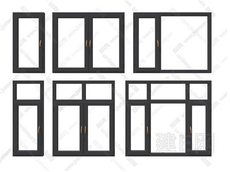 现代窗户组合模型SU模型下载[ID:103170719]_建E室内设计网