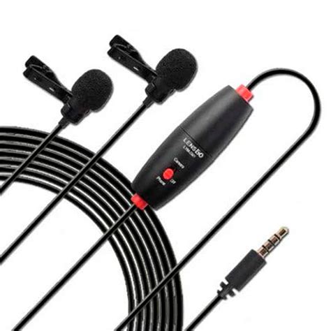 LensGo LYM-DM1 Double Mini Omni-directional Lavalier Condenser Microph ...