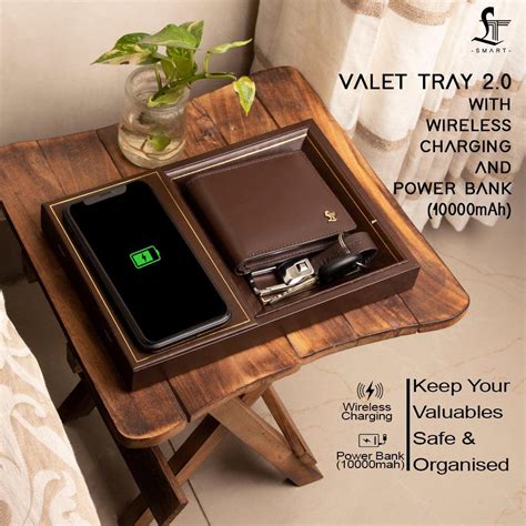 LT Smart Valet Tray 2.0 with wireless charging and power bank 10000 mA