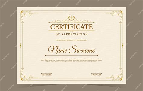 Premium Vector | Vintage victorian style certificate template