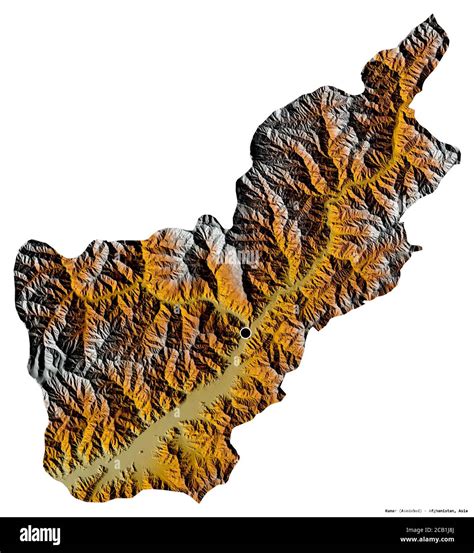 Shape of Kunar, province of Afghanistan, with its capital isolated on white background ...