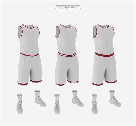 Men’s Full Basketball Kit Crew-Neck Jersey Mock up on Behance