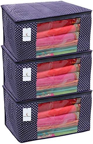 Kuber Industries Cotton 3 Pieces Three Layer Quilted Extra Large Saree ...
