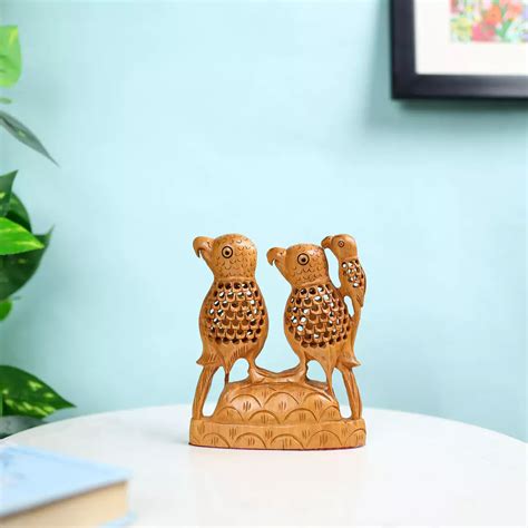 Kadam Wood Parrot Family – Ethnic India Handicrafts