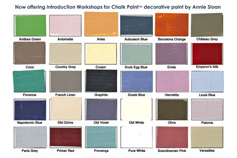Chalk Paint Color Chart at Johnny Will blog