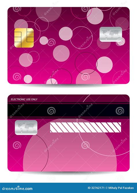 Pink credit card stock vector. Illustration of bank, design - 32762171
