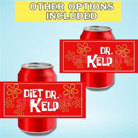 Cartoon Under the Sea Dr Kelp and Diet Dr Kelp Soda Label Birthday ...