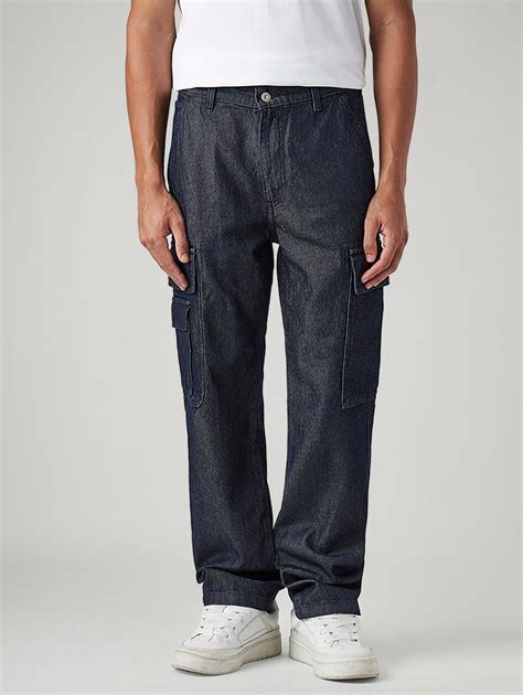 Men's 565 Navy Loose Fit Mid Rise Cargos – Levis India Store