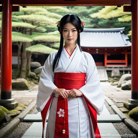 traditional japanese shrine maiden 提示 | Stable Diffusion 在线