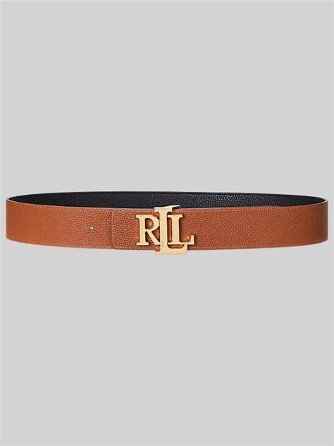Buy Lauren Ralph Lauren Black Reversible Pebbled Leather Wide Belt from ...