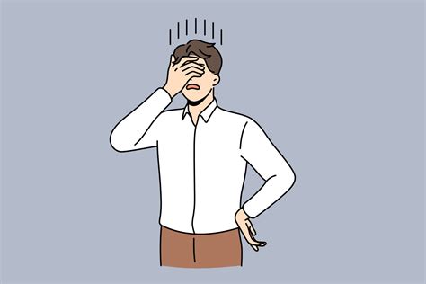 Feeling stressed and sleepy concept. Young man cartoon character ...