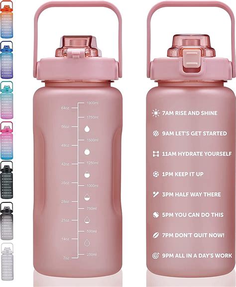 Amazon.com: Hydration Bottle 64 oz (2 Liter) Daily Water Tracker - Time ...
