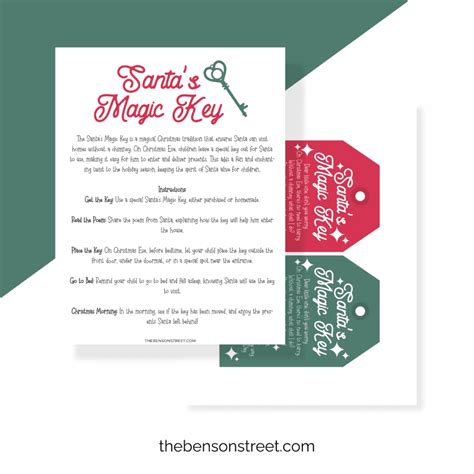 Free Santa Key Poem Printable Tag (Santa's Magic Key) - The Benson Street