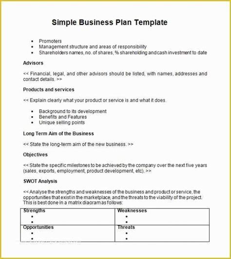 Simple Basic Business Plan 的图像结果