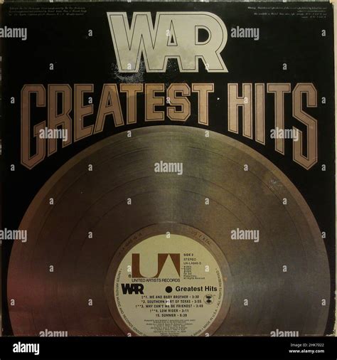 Vintage vinyl record cover - War - Greatest Hits Stock Photo - Alamy