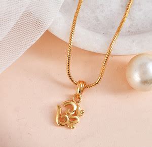 PYR Fashion 18K Gold-Plated Arabic Calligraphy om Pendant Necklace with ...