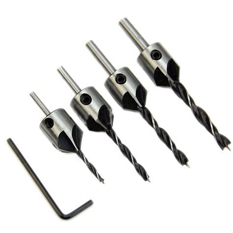 4pcs HSS Countersink Wood Steel Countersink Set Reamer Set for ...