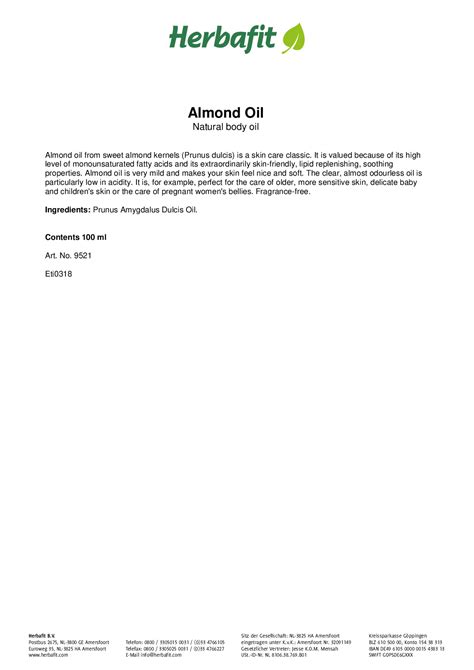 Almond Oil » Order online now | Herbafit