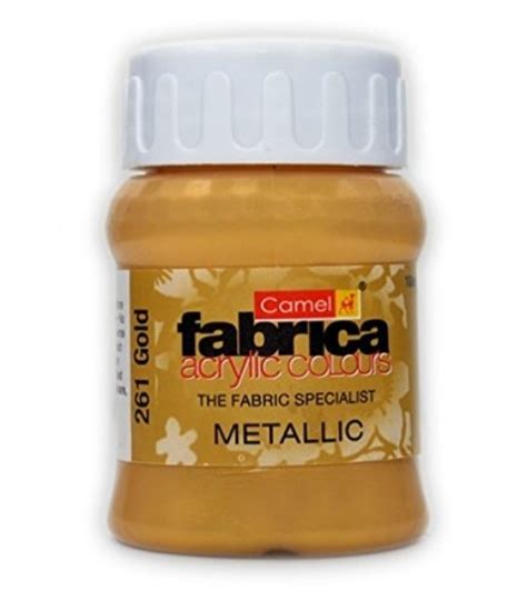 htconline.in| Camlin Fabrica Acrylic Colour - SR4-100ml Metallic Gold