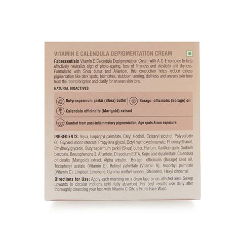 Buy FABESSENTIALS VITAMIN E CALENDULA DEPIGMENTATION CREAM 50 GM Online ...