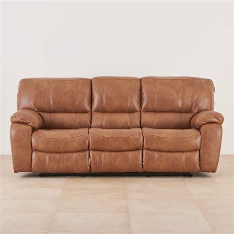 Buy Apollo Faux Leather 3-Seater Recliner - Brown from Home Centre at ...