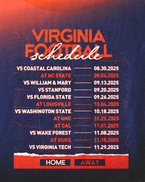 Virginia Unveils 2025 Football Schedule