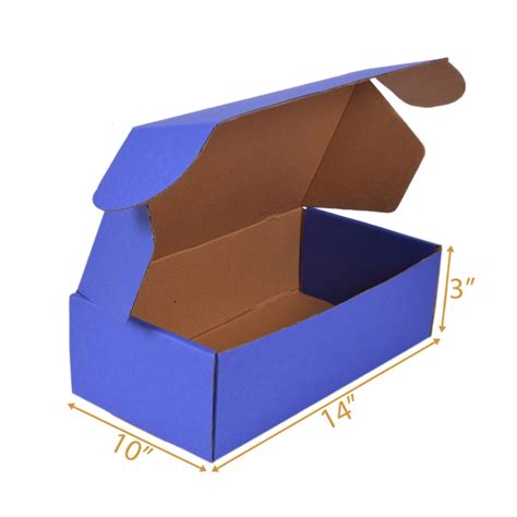 Blue Mailer Box (inside Kraft) - 14 x 10 x 3 Inch