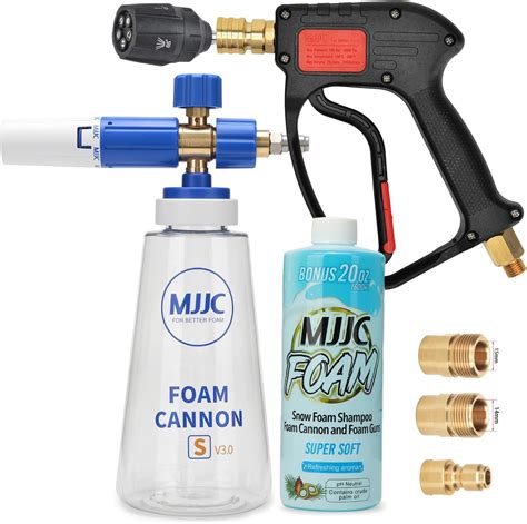 Amazon.com : MJJC Foam Cannon S V3.0 Kit, Pressure Washer Gun with Swivel, 3 adapters(M22-14 ...