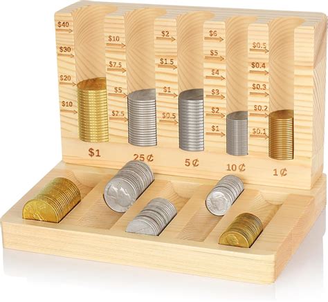 Amazon.com: KAEKAT 5 IN1 Coin Sorter, Holder Store 460pcs Coin Wooden ...