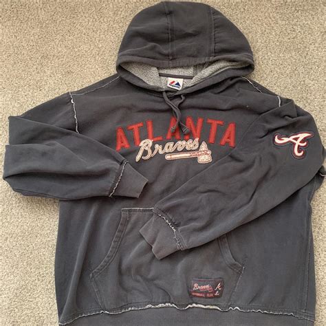 Atlanta braves hoodie. Majestic is the brand. The... - Depop