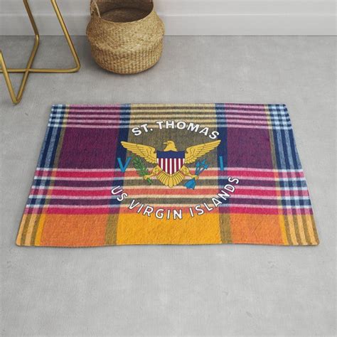 US Virgin Islands Flag St. Thomas USVI Madras rug | Virgin islands flag ...