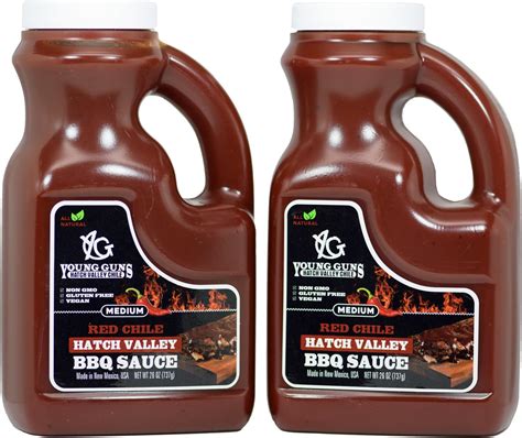 Amazon.com : Young Guns Hatch Valley Red Chile BBQ Barbecue Sauce (2 ...