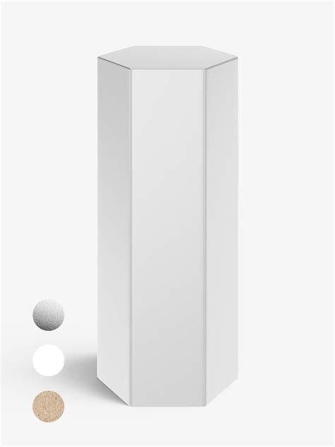 Hexagonal box mockup / white - metallic - kraft - Mockups Design