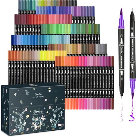 Ohuhu Art Markers, Dual Tips Coloring Brush Marker Fineliner Color Pens ...