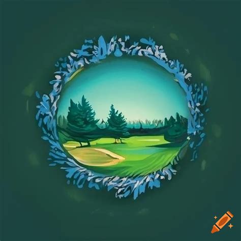Kinloch golf club logo with Van Gogh inspired trees on Craiyon