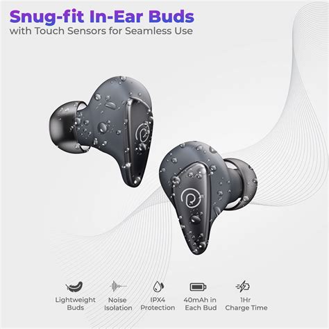 pTron Bassbuds Wave ENC Bluetooth 5.3 Wireless Headphones, 40Hrs Total ...