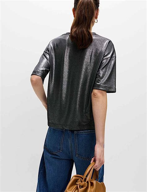 Buy Metallic Shimmer T-Shirt at Marks & Spencer