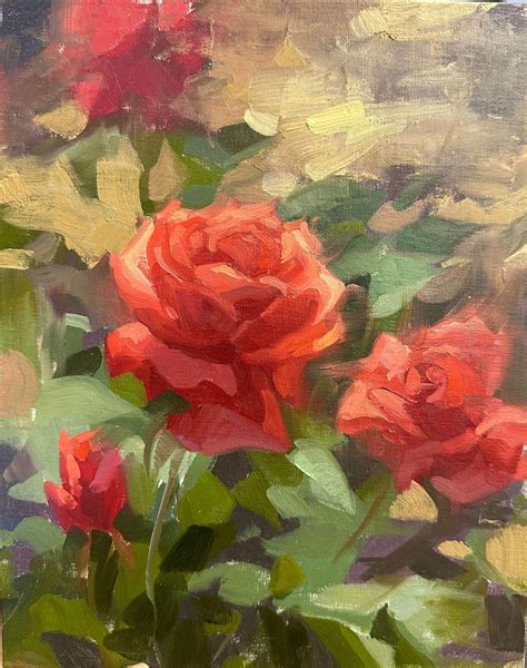 Robin Cole - "Red Roses" Oil Painting For Sale at 1stDibs | red rose ...