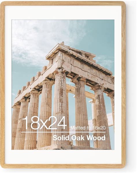Amazon.com - FLYJOE 18 x 24 Poster Frame | Solid Oak Wood 24x18 Poster Frame | 18 x 24 Frame ...
