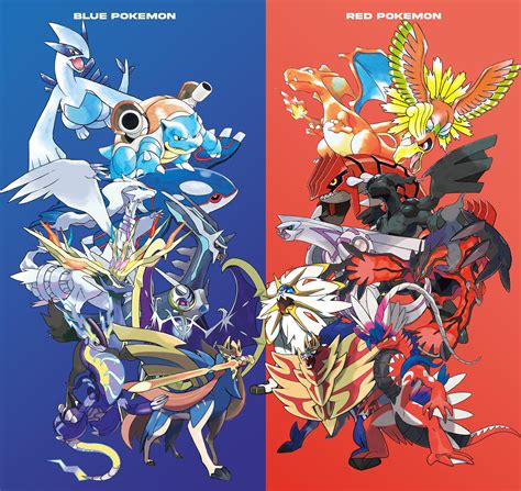 Red And Blue Legendary Pokemon