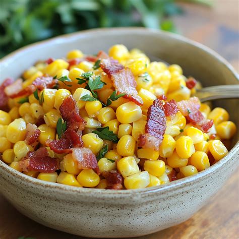 Fresh Corn and Bacon Side Dish - Tasty Chow