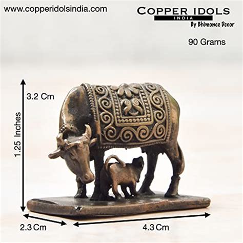 Buy Handmade Copper Cow and Calf 1.25 inches | Bhimonee Decor